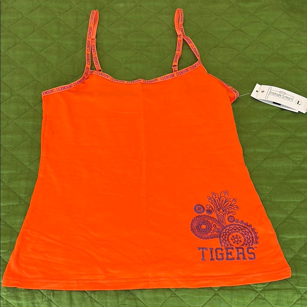 Vibrant Orange Sleeveless Fitted Camisole - Clemson Tigers